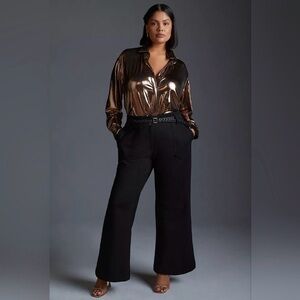 Maeve The Naomi Ponte Wide-Leg Flare Pants Size 16